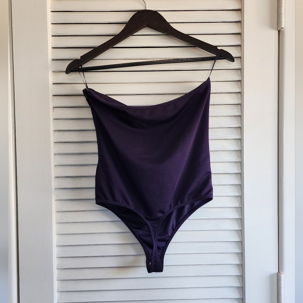 Express Deep Purple Strapless Bodysuit